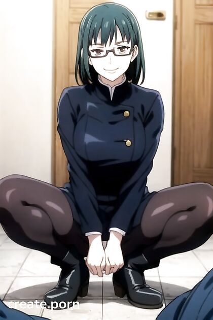Maki Zenin from Jujutsu Kaisen Poses Seductively in Pet Play Hentai Image
