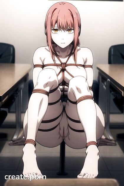Makima from Chainsaw Man Gets naughty in Office Front View Hentai Images