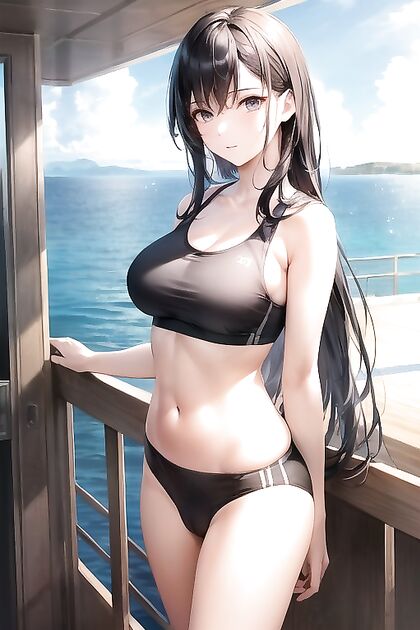 Long-Length Yacht Adventure with Sport Bra Hentai Picture
