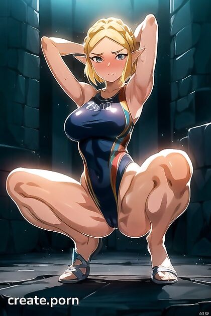 Embarrassed Zelda from The Legend of Zelda Gets Thick Lines in Hentai Picture