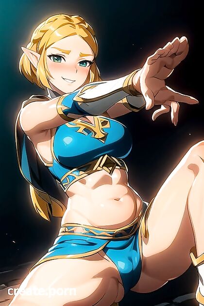 Blonde Zelda Enjoys Passionate Outdoor Adventures in Hentai Fantasy