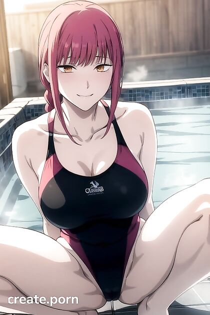 Hot Competition Swimsuit Fun in the Jacuzzi with a Flirty Smile