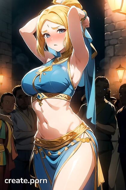 Blond Yogini Gets Embarrassingly Pleasured in Busty Hentai Image