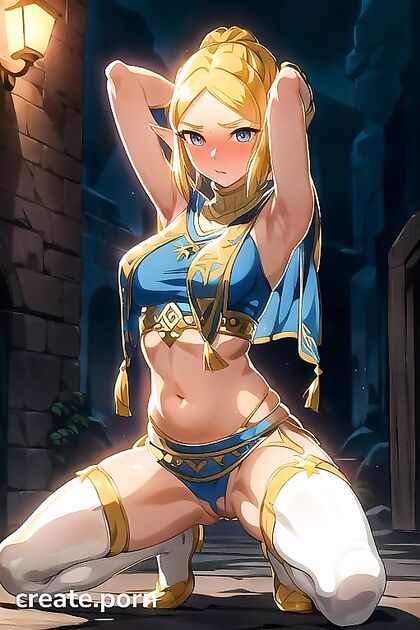 Zelda Squats Outdoors for  Hentai Pleasure