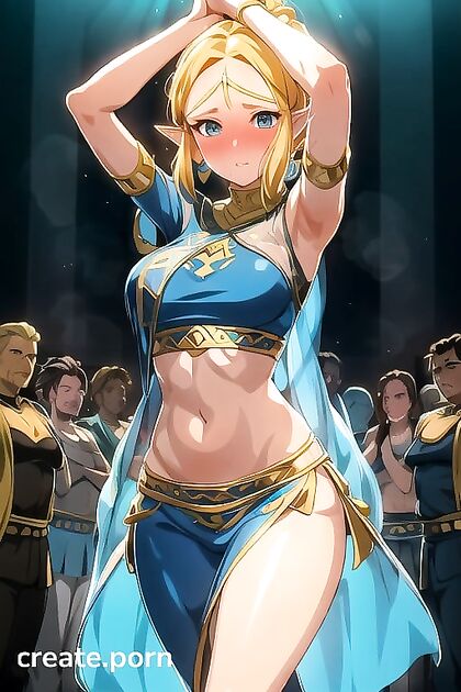 Embarrassed Belly Dancer Twists into Yoga Poses for Naughty Hentai Fun