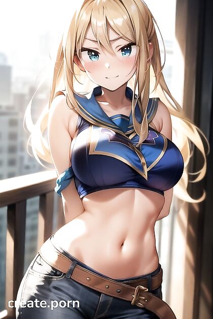 Skinny Girl 18+'s Waist Shot in Seductive hentai Images