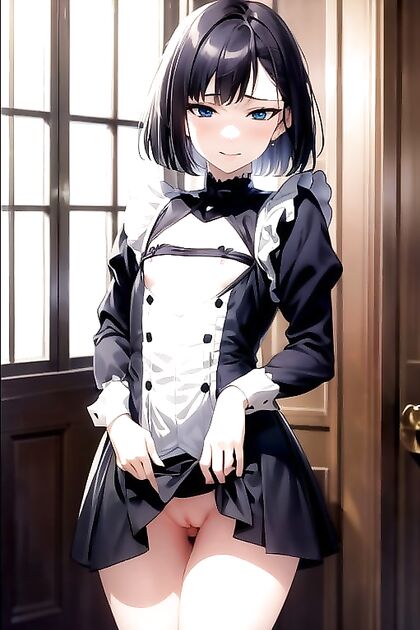 Bobcut Babe in Mini Skirt Teases Her Pussy inSTEAMy Hentai Picture