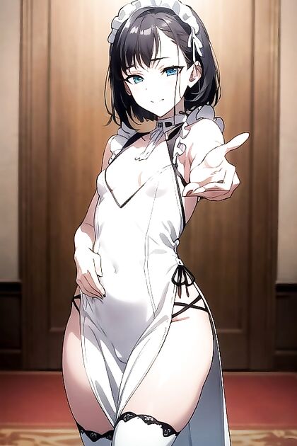 Small Breasts and Bobcut Bottom-Up Picture in steaming Hentai Images