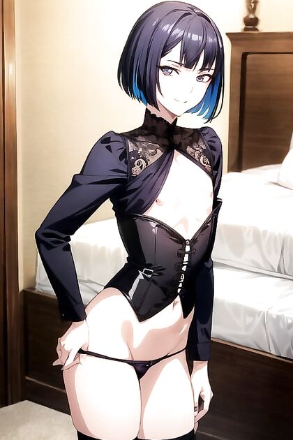 Horny Skinny Girl 18+ Stares at You in Steamy Hentai Picture