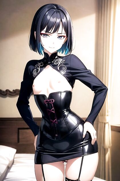 Skinny Gothic Babe Gets Horny in Wild Hentai Picture