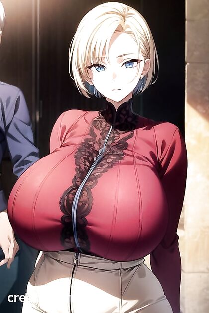 Short-Haired Beauty in Casual Outfits Enjoying  Hentai Pleasure