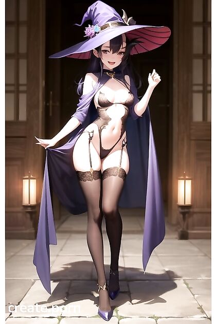 Cute Full-Body Witch in Seductive Hentai Picture