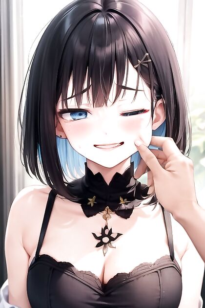 Teen 18+ with Bobcut and Blue Eyes Exploring  Hentai Pleasure