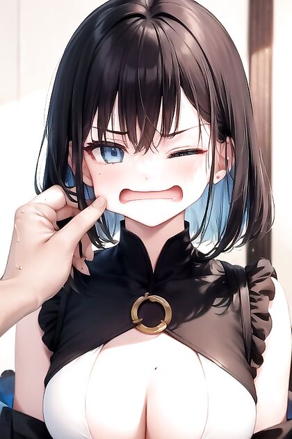 Shocked 18-Year-Old with Black Hair Explodes in hentai Pleasure