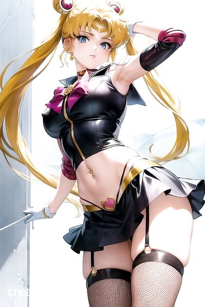 S Anime Style Hentai – Eyebrow Piercing and No Panties Picture