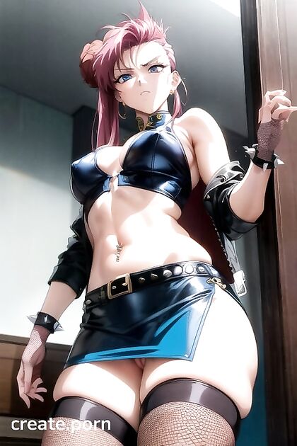 Topless Navel Pierced Babe Enjoying Intense Hentai Pleasure from Behind