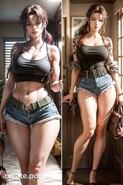 Revy from Black Lagoon Spreads Her Legs Naked in Seductive hentai Action