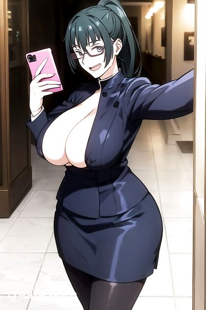 Maki Zenin Shows Off Her Massive Ass in Seductive Selfie Hentai Scenes
