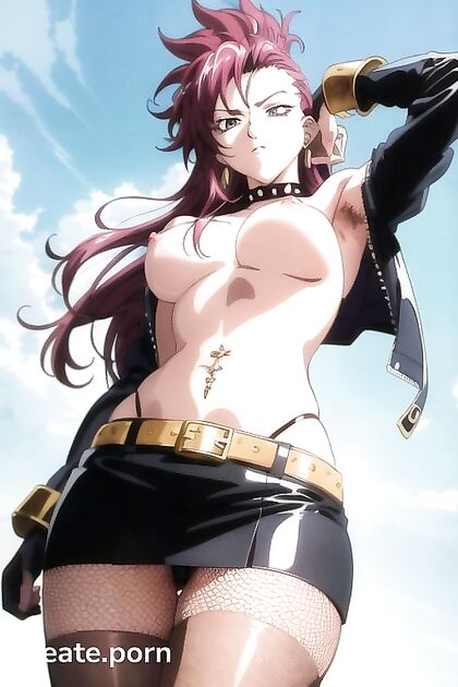 Topless Girl 18+ in Miniskirt and Stud Earrings Teases in Sexy Hentai Action