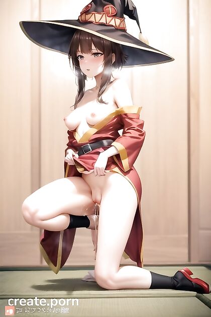 Megumin from Isekai Quartet Enjoying Intimate Moments During Solo Pleasure