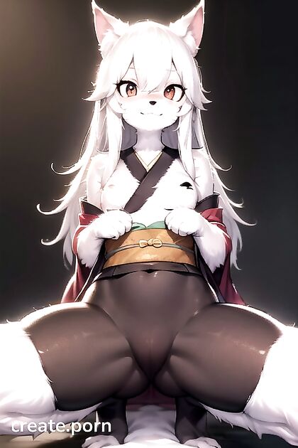 Furry Girl 18+ in Kimono Shows Off Her Pet Pose for Steamy Hentai Action