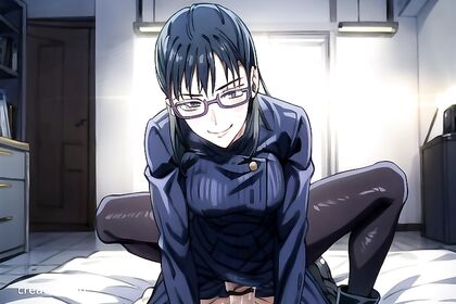 Maki Zenin from Jujutsu Kaisen Seduced by Thick Lines in Hot Hentai Action
