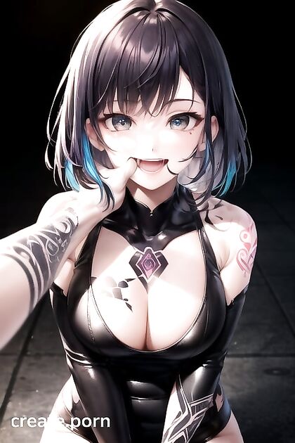 Big Breasts and Leather Outfit in Sexy SFW Hentai Action