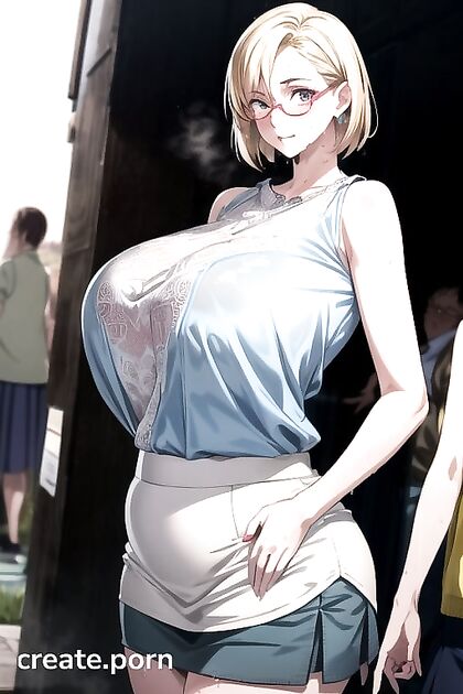 Huge Breasts and Intense Bangs with Hands Bound Behind Her in Hentai Action