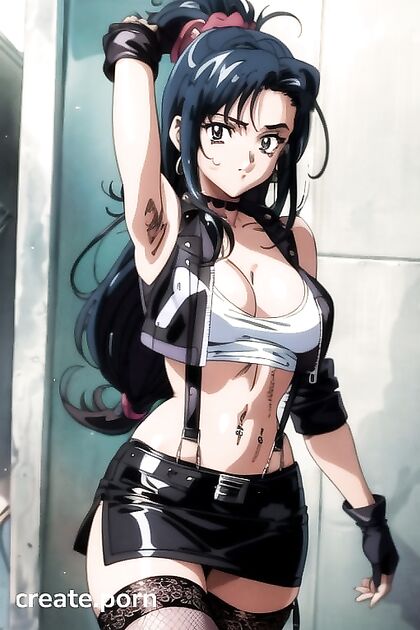 Tifa Lockhart from Final Fantasy Strips Down in Fishnets for Steamy Hentai Action