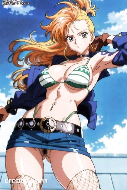 Leather Jacketed Babe with Eyebrow Piercing Teases in Busty Hentai Action