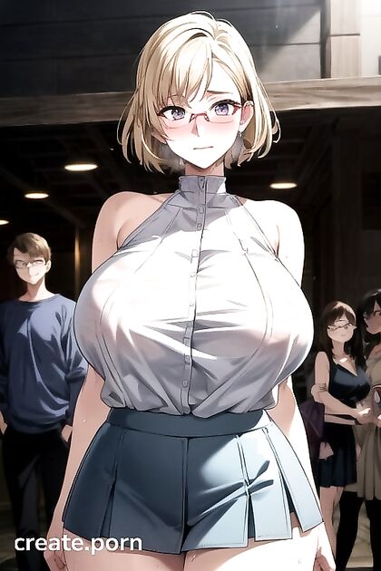 Sweaty Crowd Watches Giant-Busted Beauty inSTEAMY Hentai Action