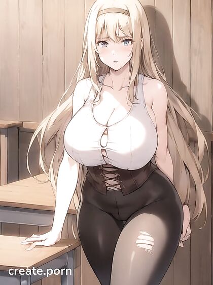 N Strikes a Pose with Hands on Hips in Front View Hentai Action