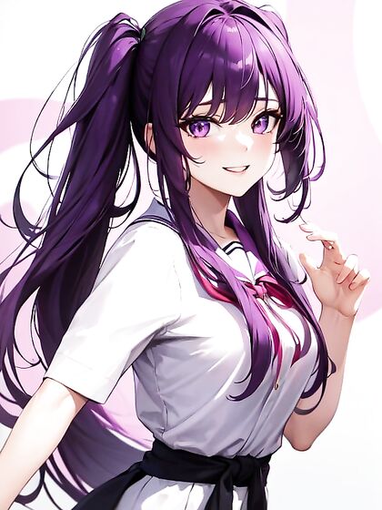 Happy Hentai Fun with Purple Backgrounds, Love Hearts, and Rainbows