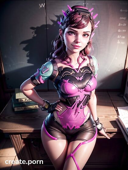 DVA Shows Off Her Large Breasts in Hands-On-Hips Hentai Action
