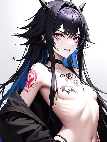 Vibrant Overcoat and Multi-Colored Eyes in Mind-Blowing Hentai Action