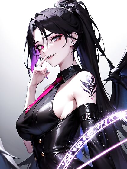 Elegant Earrings Accentuate Her Seductive Smile in This hentai Masterpiece