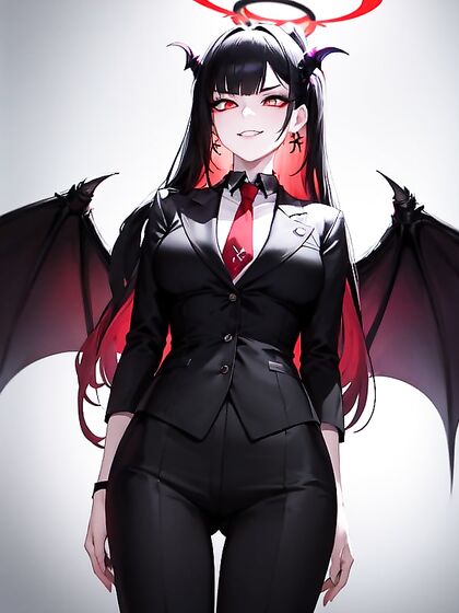 Vibrant-Colored hentai featuring a seductive grin and choker tease
