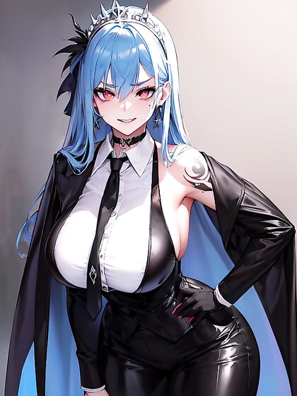 Goth Babe with Seductive Eyes and Pocketed Hands in Hentai Fantasy