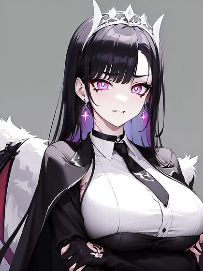 Choker and Glove Play with a Seductive Smile in Hentai AI Image