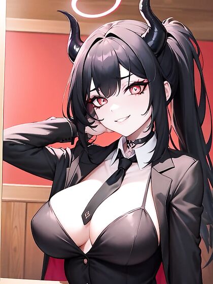 Grinning Villainess with Ponytail Dominates in Hentai erotica