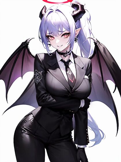 Girl 18+ with Intricate Facial Tattoo and Bangs Shows Off Fangs in Busty Hentai Scene
