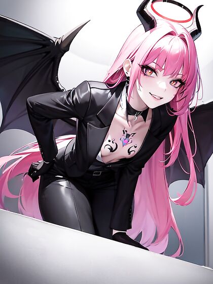 Vampire's Seductive Smile and Tight Black Tie in Sultry Hentai Action