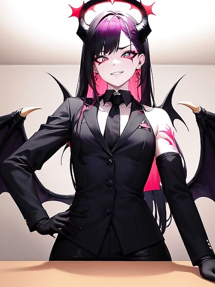 Grinning Tattooed Beauty Stares Seductively at You in Steamy Hentai Action