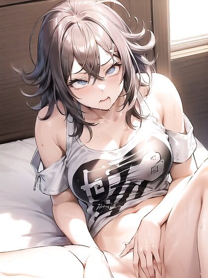 Black-Haired Beauty Masturbates Seductively in Bed for Intense Hentai Pleasure