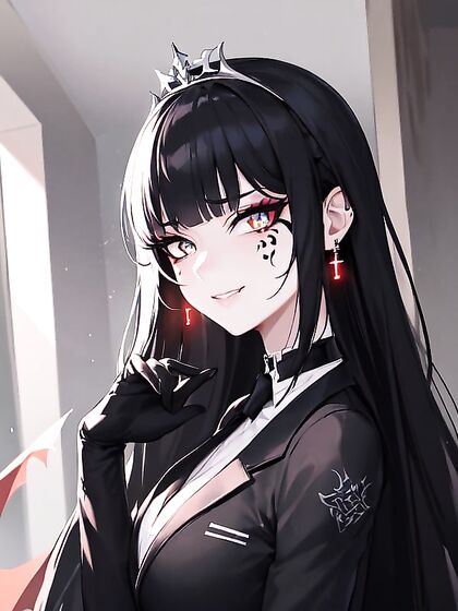 Goth Babe Shows Her Fangs and Puts On Gloves for Seductive Hentai Action