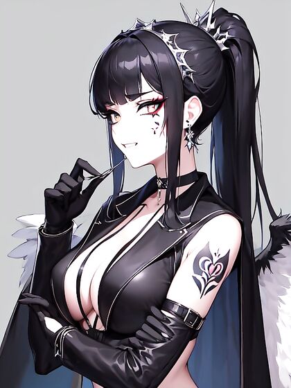 Demon-Winged Seductress in Cape Teases in Sensual SFW Hentai Action
