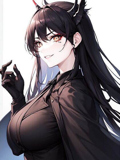 Vibrant Orange Eyes and Wide Grins in Colorful Hentai Action