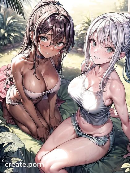 Green-Eyed Beauty in Cotton Shorts Enjoying Thick Lines in Hentai Ecstasy