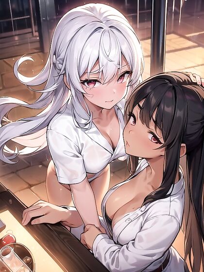 Ash-Haired beauty with medium breasts poses seductively for hentai pleasure