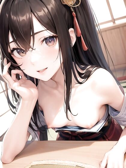 Rounded Breasts and Long Length in Selfie Style Hentai Action